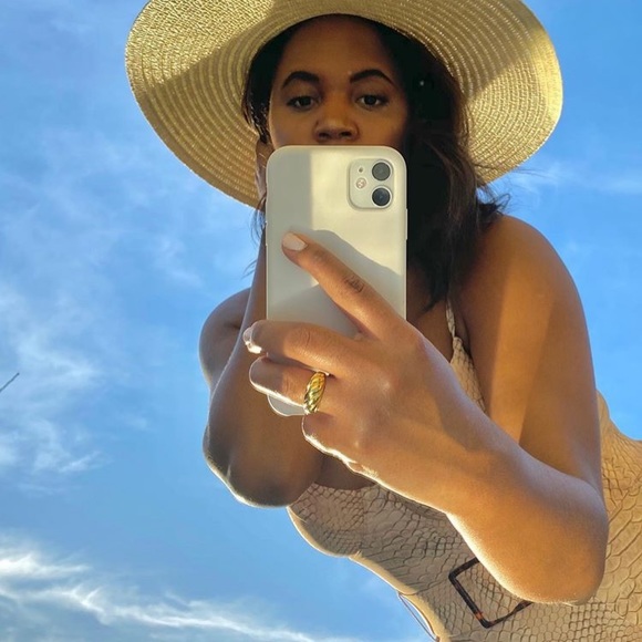 WeWoreWhat Danielle one piece in Light snake skin - Picture 5 of 7